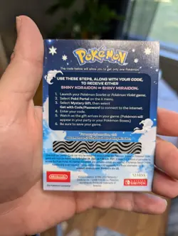 Shiny Koraidon / Miraidon GameStop Unused Code Card Pokemon Scarlet Violet NEW - Image 2
