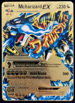 Mcharizard Ex Mega Gold Foil Textured Display Card - Image 1