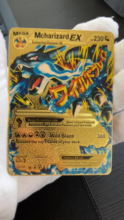Mcharizard Ex Mega Gold Foil Textured Display Card - Image 2