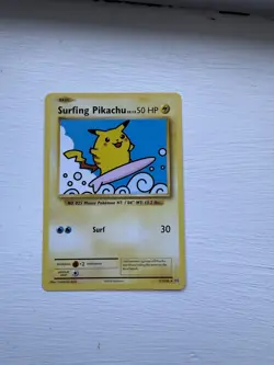 Surfing Pikachu 111/108 Evolutions Secret Rare Non Holo Pokemon Card - Image 1