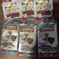 6x Pokemon TCG Trading Card Game Booster Fun Packs RARE!! - Image 2