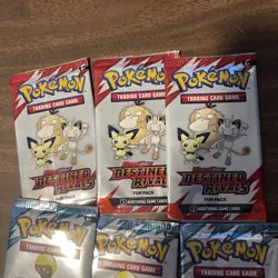 6x Pokemon TCG Trading Card Game Booster Fun Packs RARE!! - Image 3