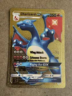 Rare Pokemon Charizard GX Gold Foil Card. Good Condition, Comes In A Sleeve - Image 1