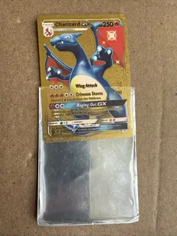 Rare Pokemon Charizard GX Gold Foil Card. Good Condition, Comes In A Sleeve - Image 3