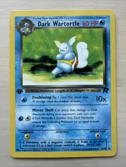 Dark Wartortle 46/82 Uncommon Team Rocket 1st Edition Non Holo Pokemon Card - Image 1