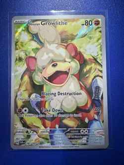 Pokemon TCG Hisuian Growlithe Twilight Masquerade Illustration Rare Card 181/167 - Image 1