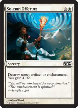 Solemn Offering - Magic 2014 (M14) #36/249 MTG Magic The Gathering - Image 1
