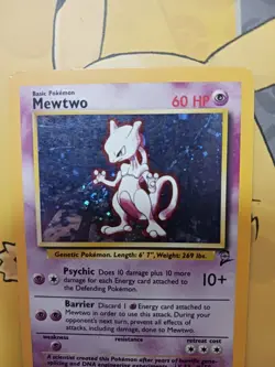 Swirl In Hand - Mewtwo Base Set 2 10/130 Holo Rare MP/HP Pokemon TCG - Image 1