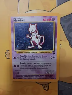 Swirl In Hand - Mewtwo Base Set 2 10/130 Holo Rare MP/HP Pokemon TCG - Image 2