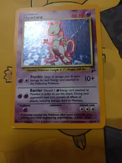 Swirl In Hand - Mewtwo Base Set 2 10/130 Holo Rare MP/HP Pokemon TCG - Image 3