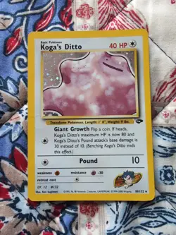 Koga's Ditto 10/132 Gym Challenge Holo Pokemon TCG - Image 1