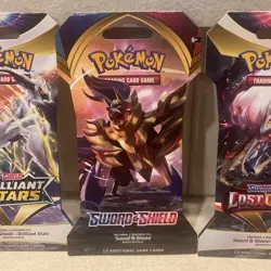 Pokemon Lot 4x Booster Packs - Steam Siege, Lost Origins, Brilliant Stars, Base - Image 5