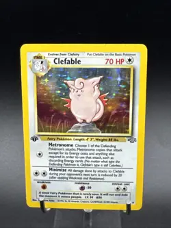 Vintage WOTC 1999 WOTC Pokemon 1st Edition Jungle Set Clefable 1/64 Holo Rare - Image 1