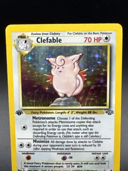 Vintage WOTC 1999 WOTC Pokemon 1st Edition Jungle Set Clefable 1/64 Holo Rare - Image 2