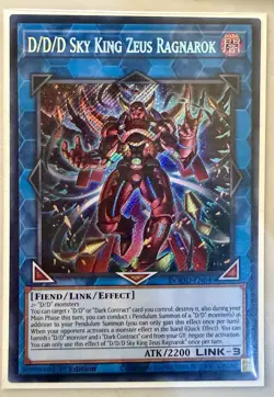 Yugioh! 1x D/D/D Sky King Zeus Ragnarok DOOD-EN049 Secret Rare 1st Ed NM - Image 1