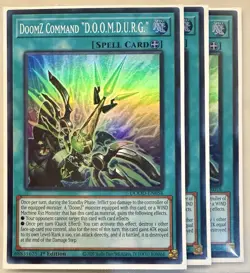 Yugioh! 3x DoomZ Command "D.O.O.M.D.U.R.G." DOOD-EN058 Super Rare 1st Ed NM - Image 1
