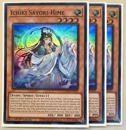 Yugioh! 3x Ichiki Sayori-Hime DOOD-EN030 Super Rare 1st Ed NM - Image 1