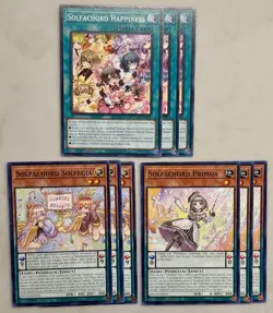 Yugioh! 3x Solfachord Solfegia + Primoa + Happiness DOODCommon 1st Ed NM - Image 1