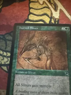 Mtg Magic Tempest Horned Sliver Ink Error Misprint Heavy Blank Ink Card - Image 3