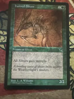 Mtg Magic Tempest Horned Sliver Ink Error Misprint Heavy Blank Ink Card - Image 4