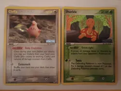 Pokemon Cards Ex Unseen Forces Shuckle 45/115 & Cleffa 21/115 Reverse Holo Stamp - Image 1