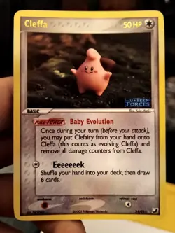 Pokemon Cards Ex Unseen Forces Shuckle 45/115 & Cleffa 21/115 Reverse Holo Stamp - Image 2