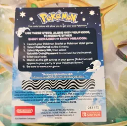Shiny Koraidon / Miraidon GameStop Unused Code Card Pokemon Scarlet Violet NEW - Image 2