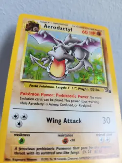 Pokemon TCG Aerodactyl Fossil Holo Rare Card 1/62 Unlimited - Image 1