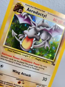 Pokemon TCG Aerodactyl Fossil Holo Rare Card 1/62 Unlimited - Image 2