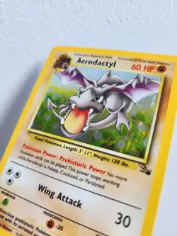 Pokemon TCG Aerodactyl Fossil Holo Rare Card 1/62 Unlimited - Image 3