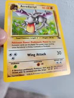 Pokemon TCG Aerodactyl Fossil Holo Rare Card 1/62 Unlimited - Image 5