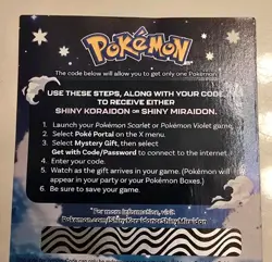 Shiny Koraidon & Miraidon Pokemon Scarlet Violet Code Card - Gamestop - Image 2