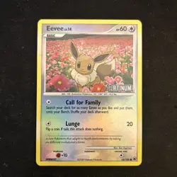 Pokemon Eevee Platinum STAMPED Reverse Holo 62/100 Burger King Promo TCG Card LP - Image 1