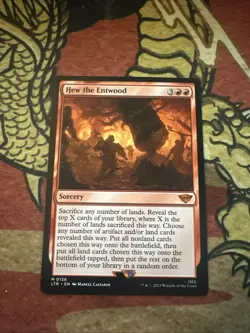Mtg Magic Misprint Hologram Error Hew The Entwood LOTR Card - Image 1