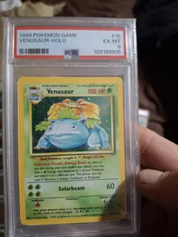 1999 Pokemon TCG Base Set Venusaur Holo Rare Card PSA 6 EX-MT - Image 1
