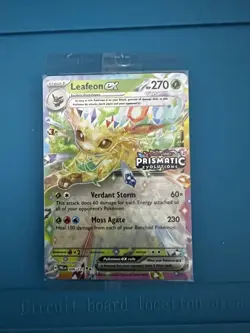 Pokemon TCG Prismatic Evolutions Leafeon EX Card 006/131 Stamped Promo, Sealed - Image 1