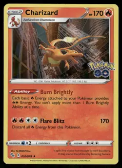 Charizard 010/078 Holo Rare Holo NM Pokemon Pokemon GO - Image 1