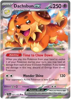 Pokemon - Dachsbun ex - 067/142 - SV07: Stellar Crown - Holo - Double Rare NM - Image 1