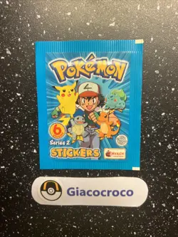 X1 Paquet Booster Neuf Scelle Pokemon Merlin 6 Stickers Series 2 Nintendo 2000 - Image 1