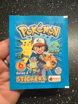 X1 Paquet Booster Neuf Scelle Pokemon Merlin 6 Stickers Series 2 Nintendo 2000 - Image 2