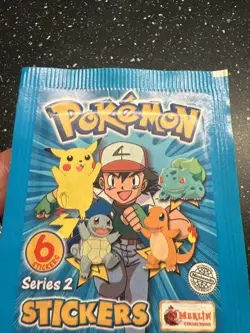 X1 Paquet Booster Neuf Scelle Pokemon Merlin 6 Stickers Series 2 Nintendo 2000 - Image 3