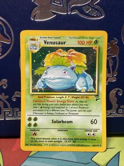 Pokemon TCG Venusaur 18/130 Base Set 2 WOTC Vintage Holo 1999-2000 HP - Image 1