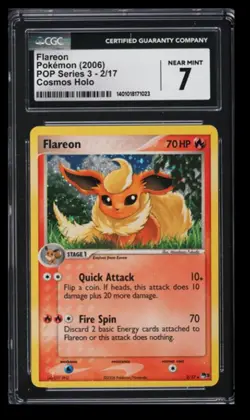 2006 Pokemon POP Series 3 Flareon CGC 7 English #2 Cosmos Holo - Image 1