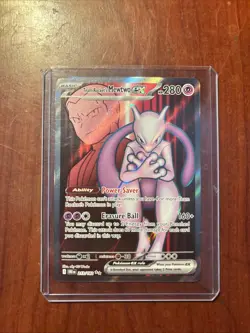 Pokemon Mewtwo EX TCG Team Rockets 213/182 Full Art Destined Rivals English - Image 1