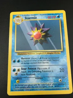 Starmie 64/102 Base Set Unlimited 1999 Pokemon Card TCG Wizard of the Coast NM - Image 1