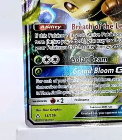 Pokemon - Leafeon GX - 13/156 - SM Ultra Prism - Half Art Card - NM - Image 4