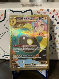 Pokemon TCG Ionos Bellibolt EX Gold Hyper Rare Card 188/159 Journey Together - Image 1