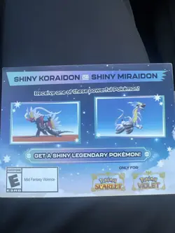 Shiny Koraidon Or Shiny Miraido GameStop Code Card - Image 1