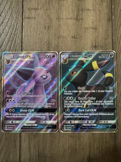Pokemon Sun and Moon Umbreon GX and Espeon GX Collectible Card - Image 1