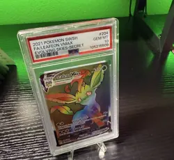 Leafeon VMAX PSA 10 English Pokemon Card 204/203 Evolving Skies 2021 Secret Rare - Image 1